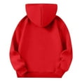thumbnail image 5 of Teen Boys Hoodies Kids Red Hoodie Long Sleeve Casual Basic Pullover Sweatshirt Hoodie Fall Winter Clothes Girl Clothes 14-15 Years, 5 of 6