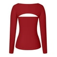 thumbnail image 5 of IWRICH Women's 2 Piece Long Sleeve Y2k Cardigan Bolero Shrug Set Strapless Going out Crop Top Fashion T-Shirt Tank Tops Red L, 5 of 5