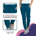 thumbnail image 7 of Heartsoul Break On Through Women Scrubs Pant, Low Rise Jogger, HS030P, L Petite, Caribbean Blue, 7 of 7