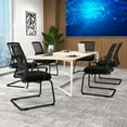 thumbnail image 3 of Giantex Office Mesh Chair, Upholstered Guest Conference Chair w/ Lumbar Support Ergonomic Backrest, Metal Frame Sled Base Reception Room Chair, Executive Chair, 3 of 8