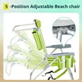 thumbnail image 3 of Beach Chairs with 5-Position Recline, 330lbs Folding Backpack Beach Lounge Chairs with Storage Pockets, Cup Holder & Towel Bar, Portable Aluminum Lay Flat Camping Chairs for Travel, Pool & Outdoor, 3 of 11