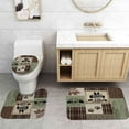 thumbnail image 5 of 4PCS Bear Shower Curtain Set, Patchwork Brown Plaid Woodland Animals Hunting Lodge Cabin Country Rustic Farmhouse Bathroom Decor, Waterproof Fabric Shower Curtain, Non-Slip Bath Mat, 5 of 7