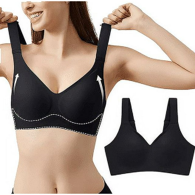 HUITKMM Soutien-Gorge Femme Confortable Ajustable avec Armature Col en V T-Shirt