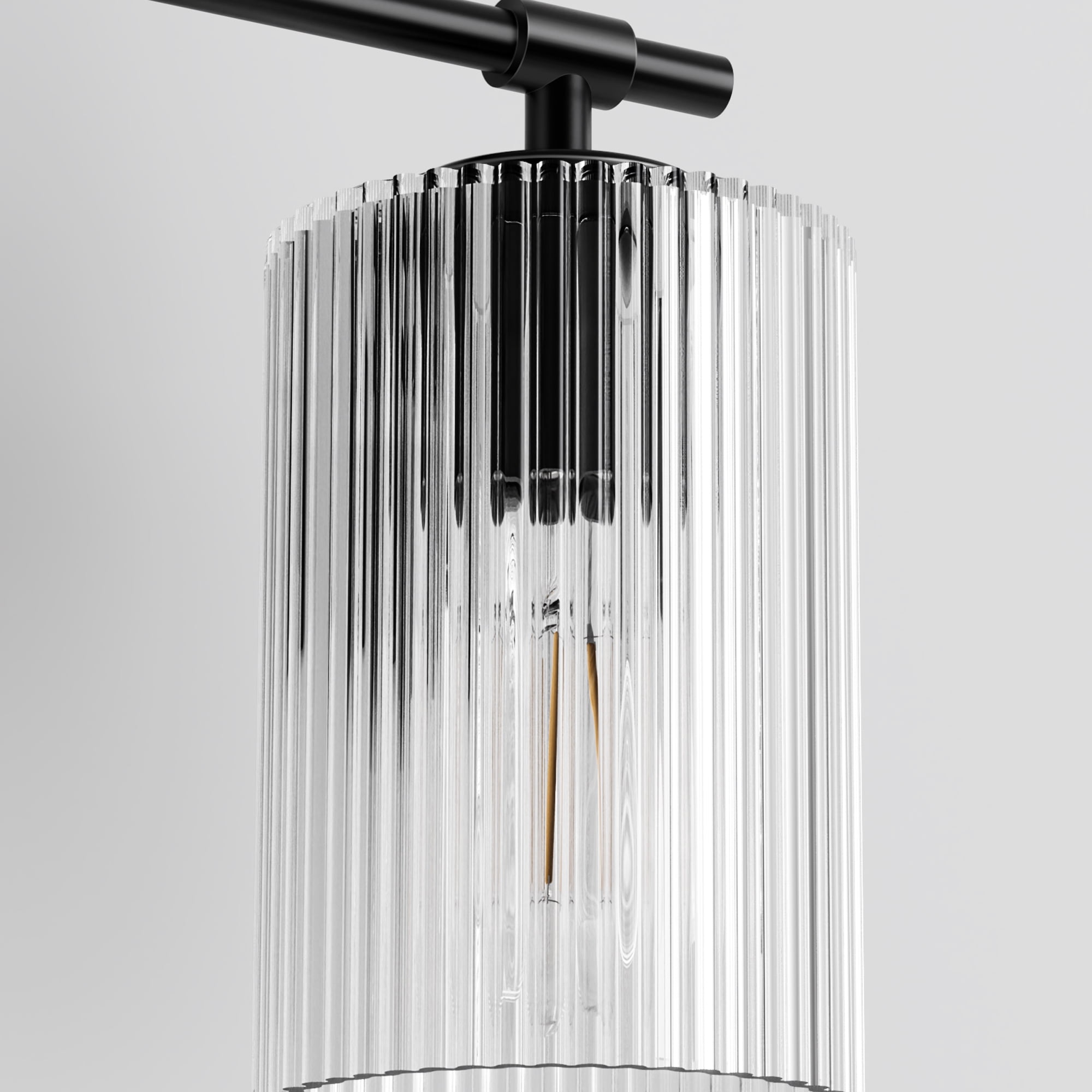 YANSUN 24 in 3-Light Black Vanity Light with White Cylinder Glass Shades for Bathroom, Mirror, Vanity Area