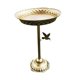 thumbnail image 3 of Baño para pájaros, comedero para pájaros, bebedero de pie de metal, plato decorativo para pájaros de exterior Oro, 3 of 8