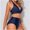 Navy, variant on Aloohaidyvio Tummy Control Swimsuits for Women,Women Sexy With Chest Pad Solid Ruched Halterneck Bikini Split Swimsuit,Clearance Swimsuits for Women 2 Piece