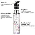 thumbnail image 3 of Yayeee 20oz Insulated Water Bottle Double Wall Stainless Steel with Flip Straw Lid, Purple Wildflowers, 3 of 7