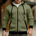 thumbnail image 2 of KHONTS,Men's Full Zip Drawstring Oversized Hoodies Fall Lined Hooded Sweatshirts Casual Loose Fit Fashion Pullovers with Pockets Green M, 2 of 5