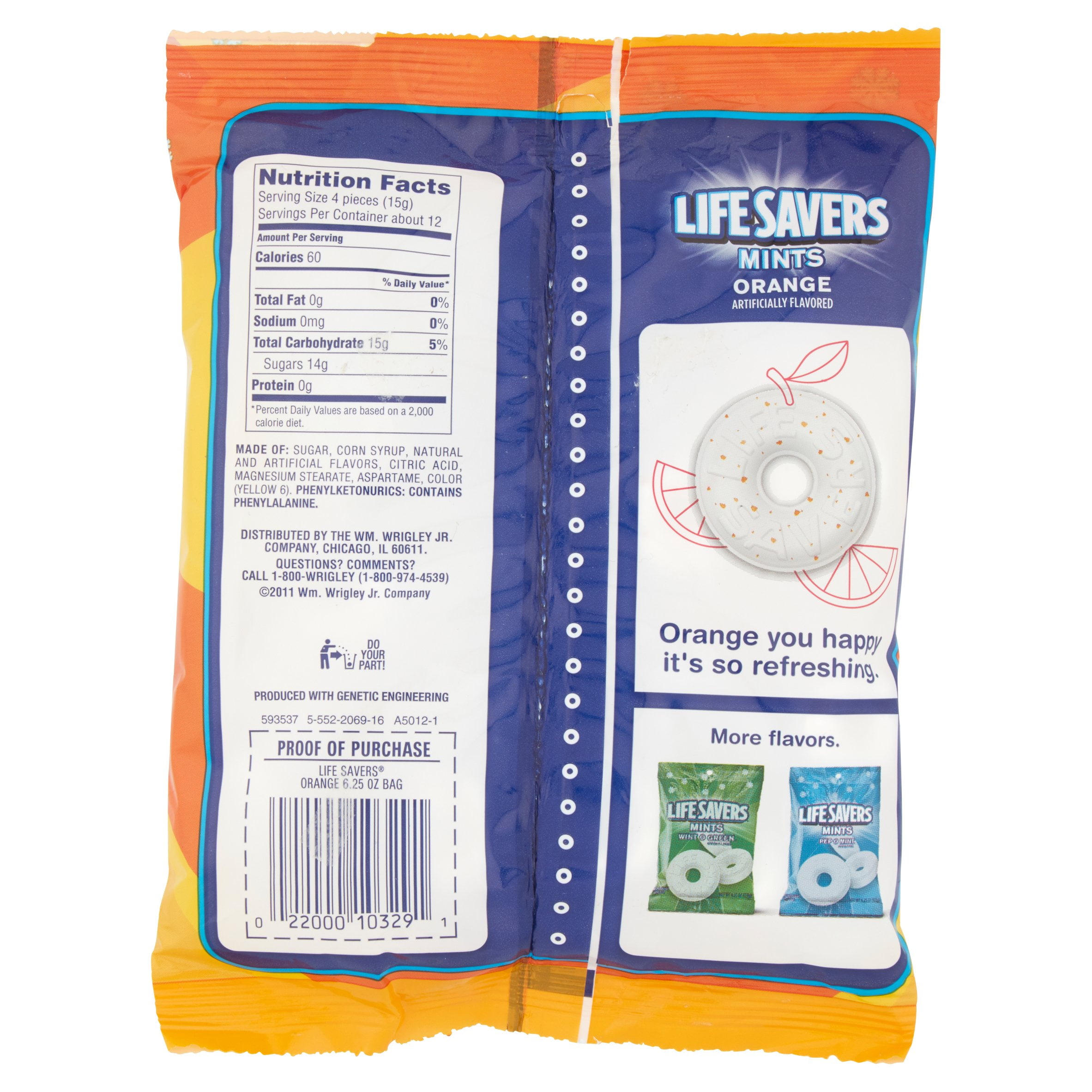 how many calories in a mint lifesaver