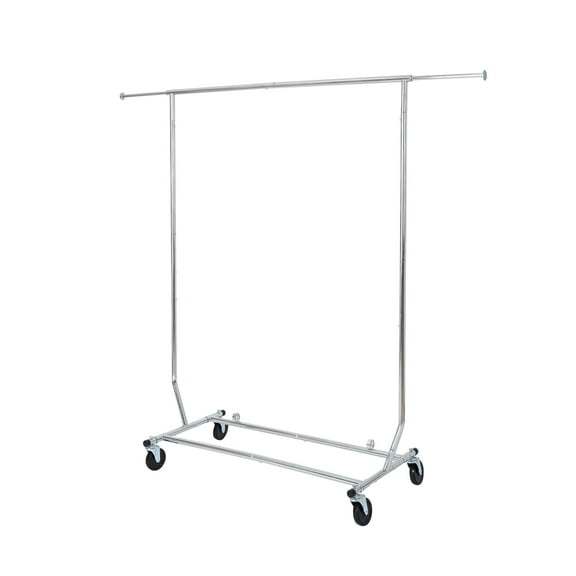 Better Homes & Gardens Heavy Duty Garment Drying Clothes Rack - Adjustable Height, Folding, Rolling, Metal, Silver - Closet Organization