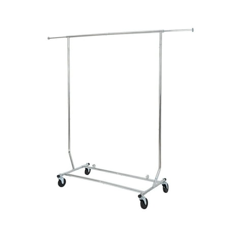 Better Homes & Gardens 100lbs Heavy Duty Folding Adjustable Rolling Garment Rack, Chrome