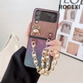 thumbnail image 1 of Funda de cuero con parámetros coreanos para Samsung Galaxy Z Flip 4 3 Z Flip3 ZFlip4 5G Cute Biscuit Bear Pearl JOPhone zhangmengya LED, 1 of 1