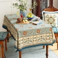 thumbnail image 4 of French Linen Pattern Tablecloth Soft Durable Floral Table Cloth Designer Kitchen Dining Tablecloth for Rectangular Tables for Parties Christmas 55"x 55", 4 of 6