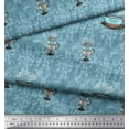 thumbnail image 2 of Soimoi Blue Poly Georgette Fabric Caramel & Americano Coffee Beverages Decor Fabric Printed Yard 52 Inch Wide, 2 of 3