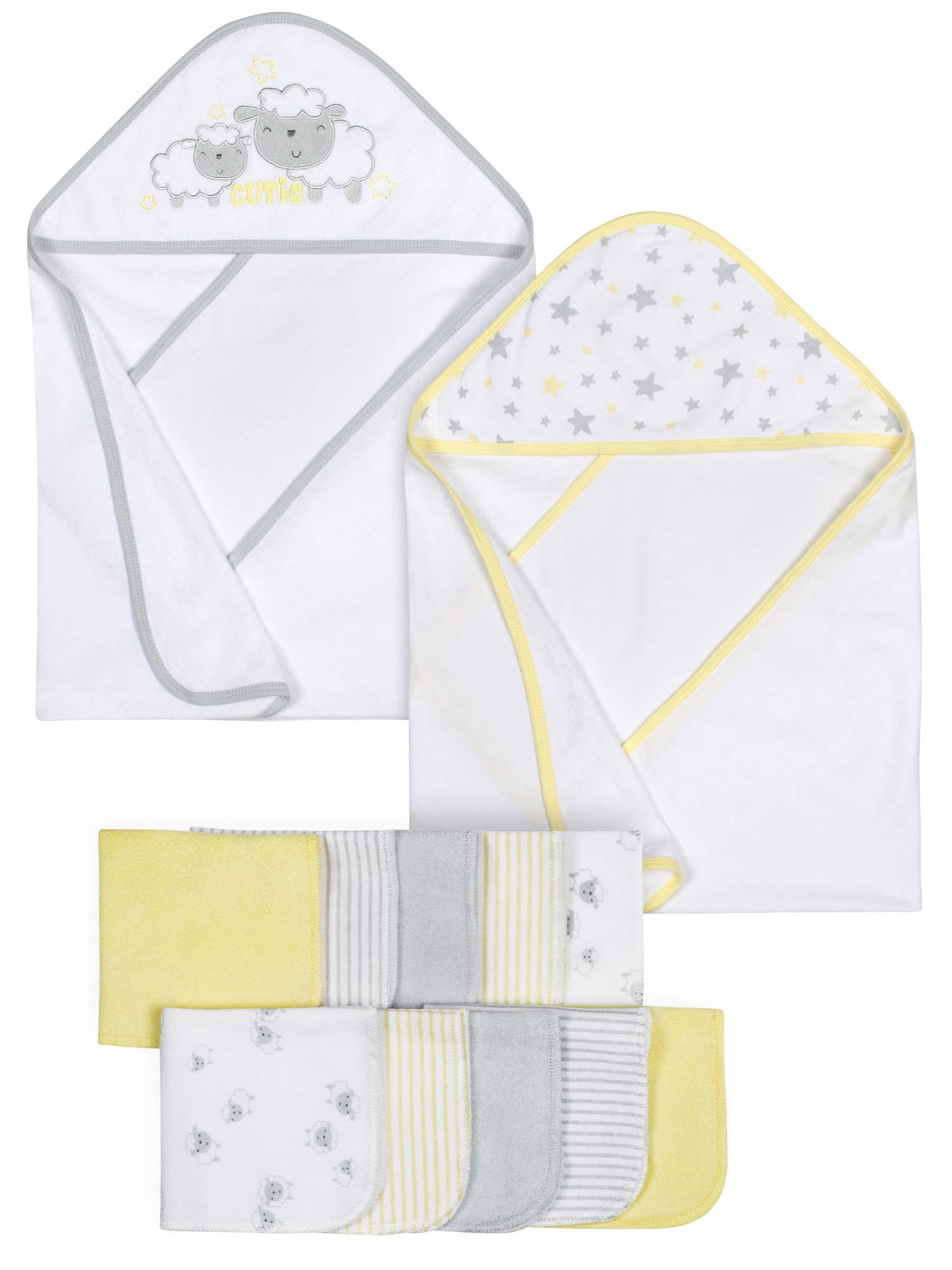 Gerber Baby Hooded Towels & Washcloth Set, 12pc
