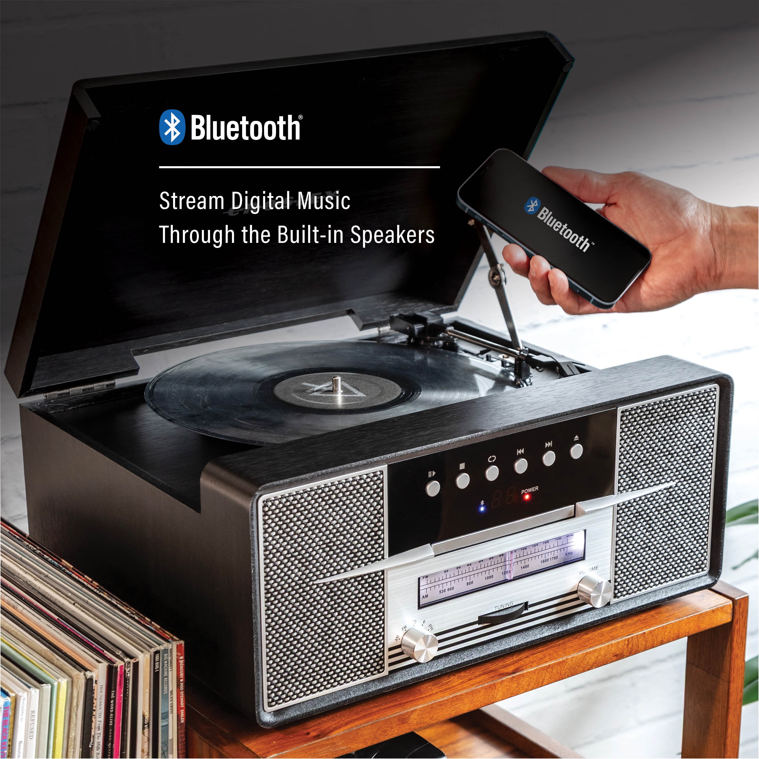 Crosley Rhapsody 7-In-1 Record Player In Black