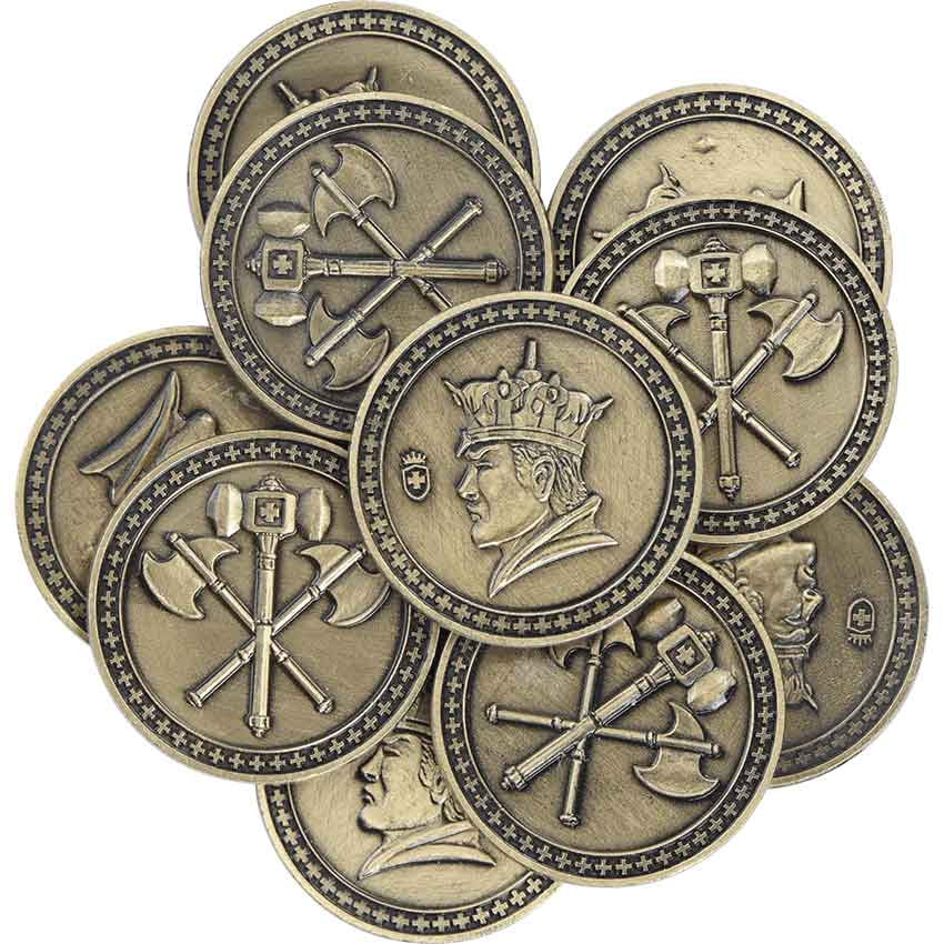 Set of 10 Gold King LARP Coins by Medieval Collectibles
