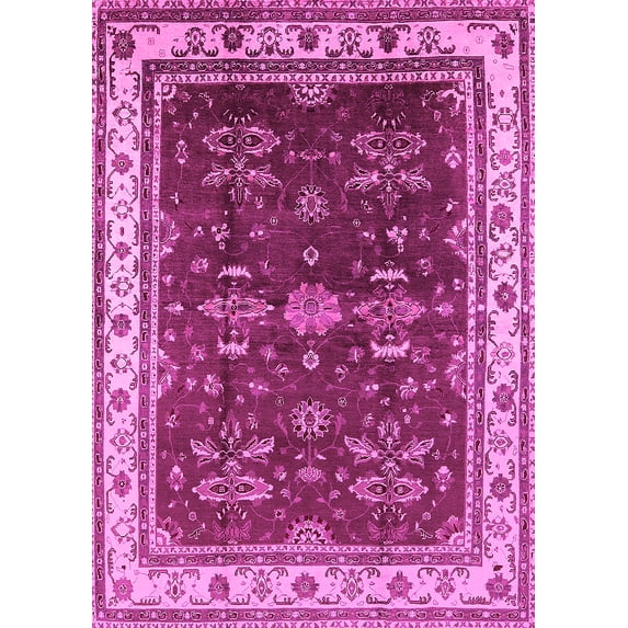 Ahgly Company Indoor Rectangle Oriental Pink Traditional Area Rugs, 8' x 10'