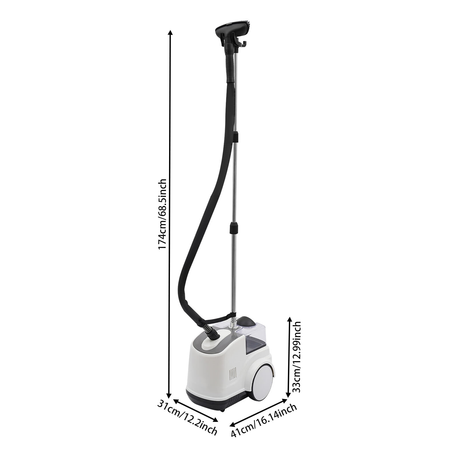 12.2*16.14*12.99 Adjustable Steam Temperature Floor Mount Modern White Garment Steamer for Homes