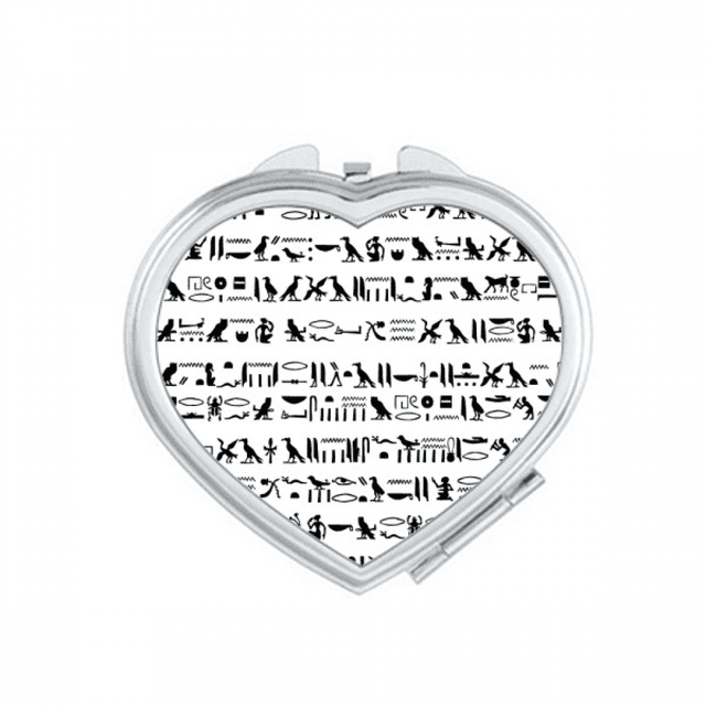 Egypt Totem Hieroglyphs Fresco Repeat Mirror Travel Magnification Portable Handheld Pocket Makeup