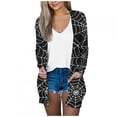 thumbnail image 2 of LOVZFMLL Vestes pour Femmes Imprimé Manches Longues Blouse Décontractée avec Poche Cardigan, 2 of 5