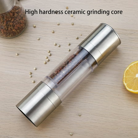 Pepper Grinder 2-in-1 Adjustable Coarseness Stainless Steel Manual Salt Pepper Spice Mill Home Supply
