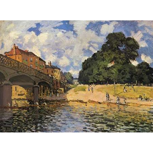 Affiche Imprimée Pont à Hampton Court par Alfred Sisley (18 x 24)