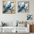 thumbnail image 4 of Designart "Minimalist Blue Bird With White & Blue Blooms" Birds Of Paradise Picture Framed Wall Art Prints, 4 of 5