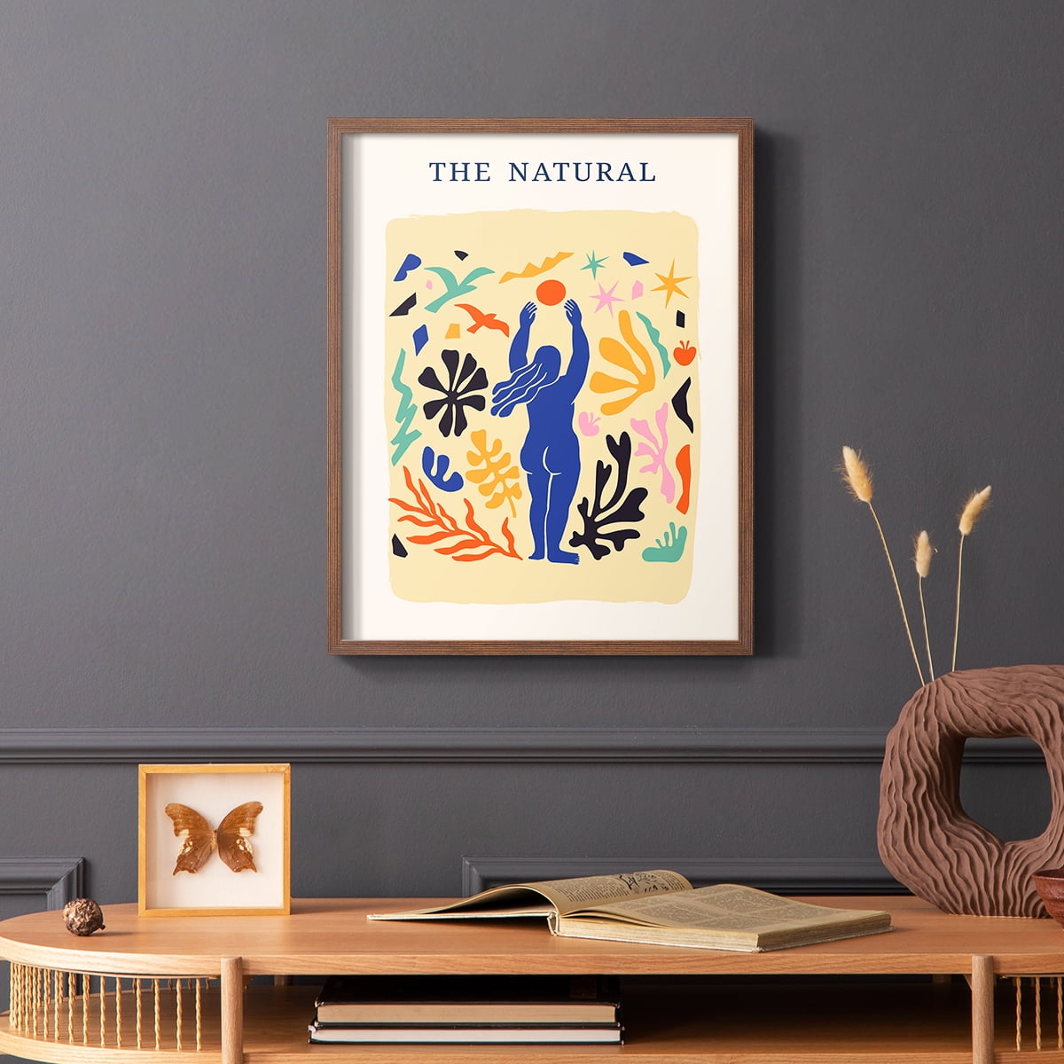 Matisse CDXLII in Brown Solid Wood Framed Print No Nail Hanging