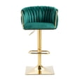 thumbnail image 4 of Swivel Bar Stools Set of 2, Counter Height Bar Stools in Velvet with Woven Back and Footrest, Adjustable Hydraulic Kitchen Counter Bar Chairs Barstool for kitchen island, Home Bar, Dining Room, Green, 4 of 8