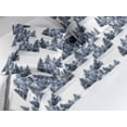 thumbnail image 2 of Winter Bed Runner Set, Retro Themed Oil Painting Style Pine Trees Snowy Weather Forest Landscape, Decorative Bedding Scarf & 2 Pillow Shams for Hotels Homes, Queen, Sea Blue Off White, by Ambesonne, 2 of 3