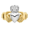 thumbnail image 5 of 14K Two-Tone Gold Ring Band Themed Men's Mens Claddagh, Size 7, 5 of 5