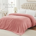 thumbnail image 4 of Exclusivo Mezcla Queen Size Flannel Fleece Velvet Plush Bed Blanket as Bedspread, Coverlet, Bed Cover (90"x90", Pink), 4 of 11
