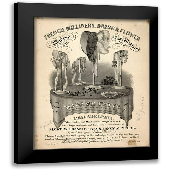 Vintage Apple Collection 12x14 Black Modern Framed Museum Art Print Titled - French Millinery