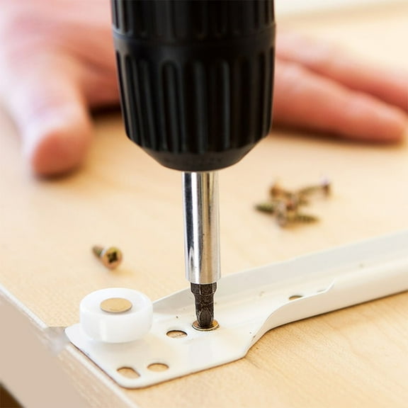 Niceauty 2Pcs Two Way Slide Track Rail Drawer Replacement Heavy Duty Silver Metal Slides