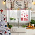 thumbnail image 5 of 2 Pack Valances for Window, Easter Short Curtains for Kitchen Bedroom Living Room, Spring Rabbit Eggs Roses Colorful Flags Leaves Rod Pocket Small Window Treatment Valance Drapes 54 x 18 Inch, 5 of 8