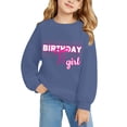 thumbnail image 4 of Youth Cute Bow Birthday Sweatshirt, Basic Crewneck Long Sleeve Shirt, Soft Breathable Fabric for Birthday Party Travel and Autumn Daily Wear Navy 120, 4 of 5