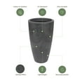 thumbnail image 5 of Ecobo 27.6-Inch Tall Eco-Friendly Round Pot Planter | Indoor/Outdoor Use, Durable, Versatile, and Lightweight | Contemporary All-Weather Design by Brazilian Artisans - Black, 5 of 8