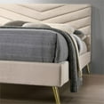 thumbnail image 6 of Bowery Hill Modern Fabric Upholstered Headboard King Bed in Beige, 6 of 6