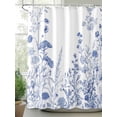 thumbnail image 2 of Shower Curtains Blue Theme Bath Curtain Blue Flower Waterproof Bathroom Shower Curtain Set with Hooks Decoration 36 x 72 Inches, 2 of 7