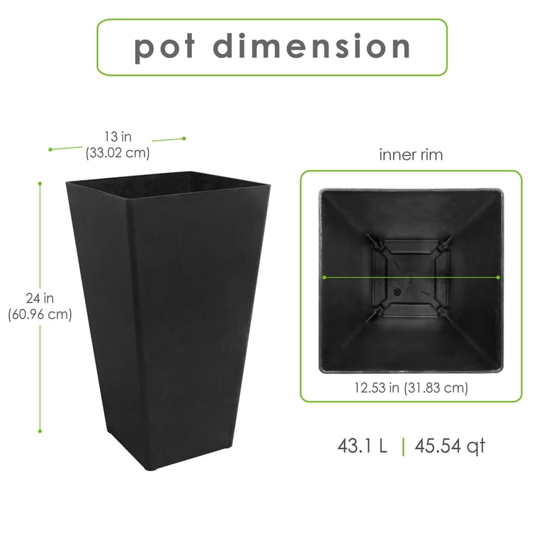 Avondale 24 Inch Recycled Slate Planter, 2-Pack photo 6