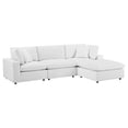 thumbnail image 1 of Modway Commix 4-Piece Down Filled Overstuffed Performance Velvet Sectional Sofa in White, 1 of 5