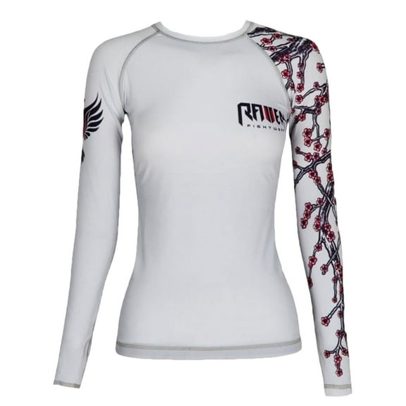 Raven Fightwear Women's Sakura Rash Guard MMA BJJ White