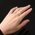 thumbnail image 2 of Cubic Zirconia Bee Honeycomb Ring Open Engagement Statement Wedding Stacking Finger Rings Adjustable Fashion Diamond Crystal Unique Thumb Ring Cute Jewelry for Women Men, 2 of 12