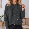 thumbnail image 2 of Spring Knit Hoodie for Women Soft Fit Long Sleeve Sweatshirt with Stud Details for Autumn and Wear Hooded Grey M, 2 of 4