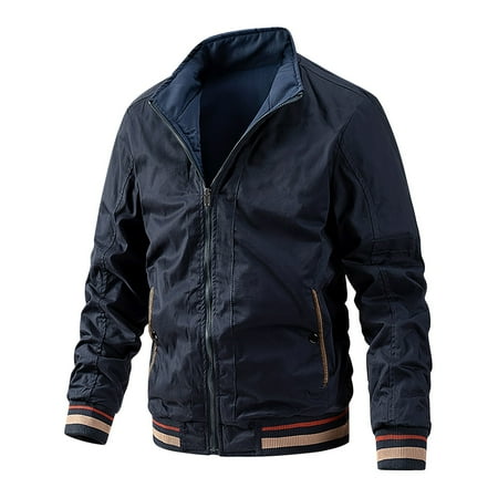 PuLe Jackets for Men Men s Solid Color Casual Loose Fitting Long Sleeved Hooded Jacket Can Be Worn In Both Directions Long Sleeve Hoodless Casual Outwear Jackets