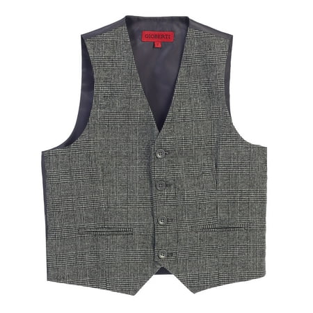 Gioberti Boy's Tweed Plaid Formal Suit Vest (Best Tweed Shooting Jacket)