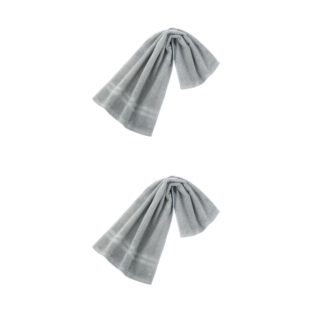 Naiovety Toalla deportiva Color sólido Rectangular Hombres Mujeres Gimnasio Jogging Toalla Accesorios gris claro 2Conjunto