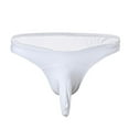 thumbnail image 2 of Pounoo New Underpants for Men Solid Color Briefs Fashion Underwear Personalized Low-Waist Hoop Panties Buttock Covering Briefs Comfortable Thong Underwear for Men White, 2 of 5