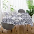 thumbnail image 5 of SKYSONIC 60”x90" Square Tablecloth with Christmas Geometrical Stripes Snowflakes Prints, Anti-Wrinkle and Smooth Table Cloth for Kitchen/Home Decoration, 5 of 7